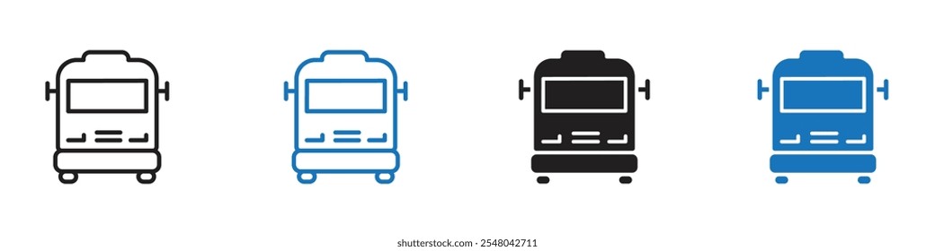 Bus icon Vector set outline