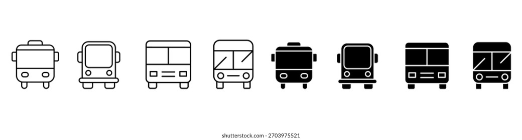 Bus icon vector set. Public transport illustration sign. Trip symbol or logo.
