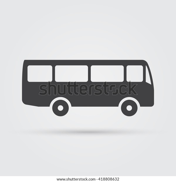 白い背景にバスアイコンベクター画像 ソリッドロゴイラスト 絵文字 のベクター画像素材 ロイヤリティフリー