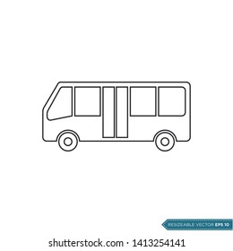 Bus Icon Vector Template Flat Design