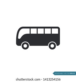 Bus Icon Vector Template Flat Design