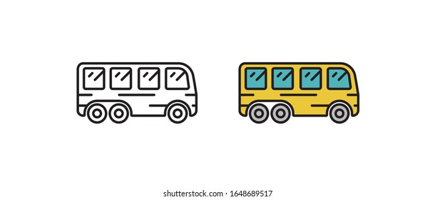 Bus icon in vector. Transport sign isolated on a white background.