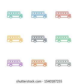 bus icon white background. Editable line bus icon from education. Trendy bus icon for web and mobile.