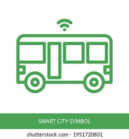 Bus icon with wifi sign vector design. Smart city symbol for your website design, logo, app, UI. Eps10 vector illustration.