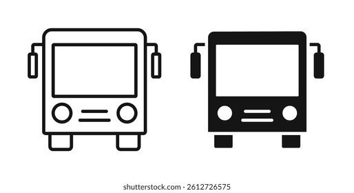 Bus icons in black fill and line style