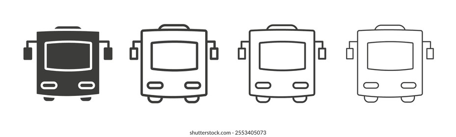 Bus icons collection. vector set in black color