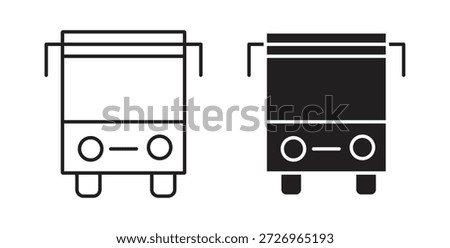 Bus icons in filled, thin line, outline and strokes
