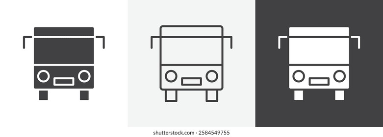 Bus icons graphics pack vectors.