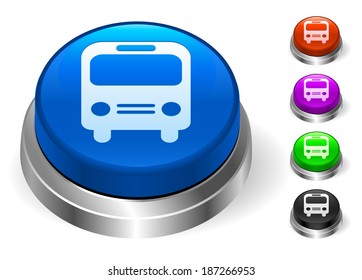 Iconos de bus en la colección de botones redondos