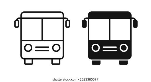 Iconos del autobús en el fondo blanco para el Web