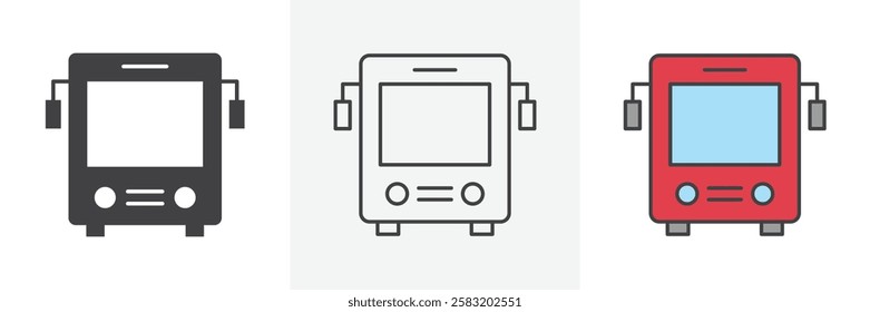 Bus icons pack for website designs