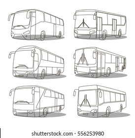 Bus icons set