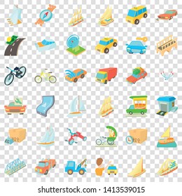 Bus icons set. Cartoon style of 36 bus vector icons for web for any design