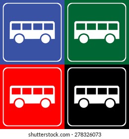 Bus icons set great for any use. Vector EPS10.