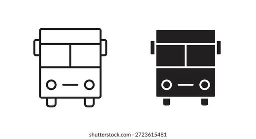 Conjunto de iconos de autobús aislados sobre fondo blanco Ilustración vectorial plana.