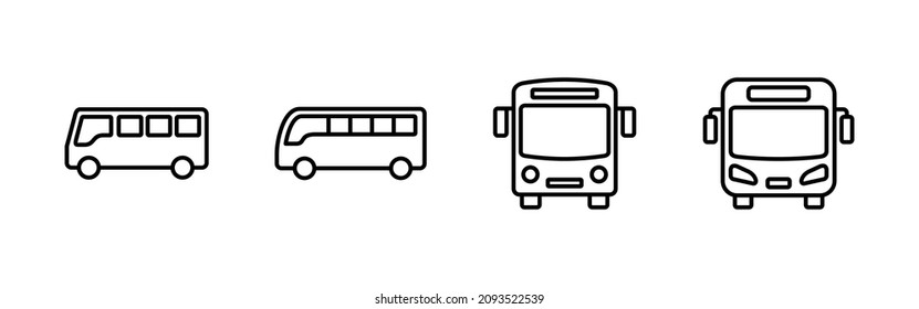 Bus icons set. bus sign and symbol