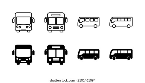 Bus icons set. bus sign and symbol