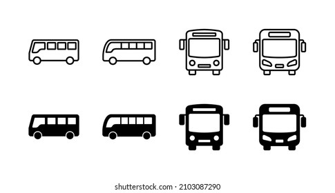 Bus icons set. bus sign and symbol