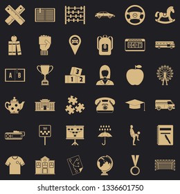 Bus icons set. Simple style of 36 bus vector icons for web for any design
