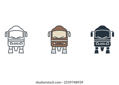 BUS icons  symbol vector elements for infographic web