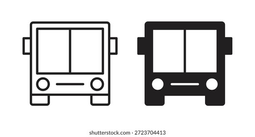 Colección de Vector de los iconos del autobús para los Diseños web. iconos planos