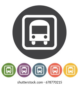 Bus icons. Vector illustration.
