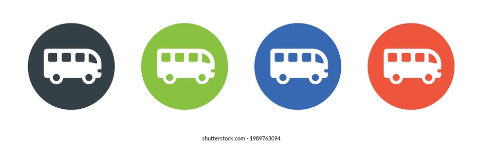 Bus icons vector set. Transportation concept