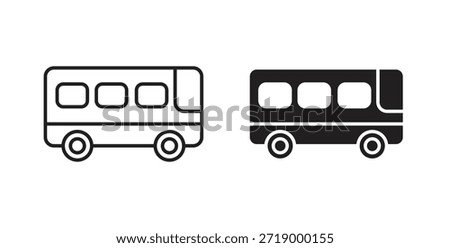 Bus icons, vector symbols. filled flat sign