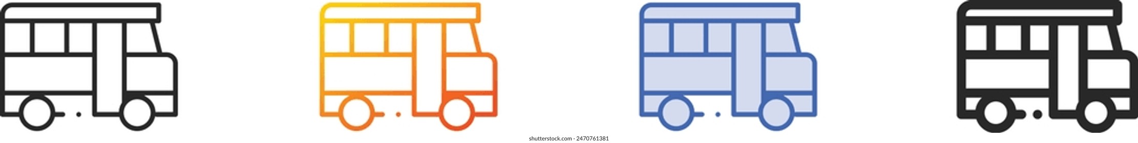 bus icon.Thin Linear, Gradient, Blue Stroke and bold Style Design Isolated On White Background