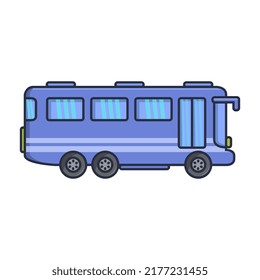 Bus illustrated in cartoon style