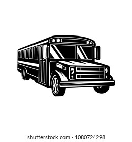bus illustration black and white vector