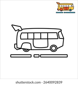 bus illustration for drawing book