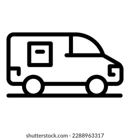 Bus import icon outline vector. Cargo truck. Car ship