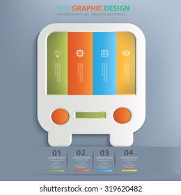 Bus info graphic design,clean vector