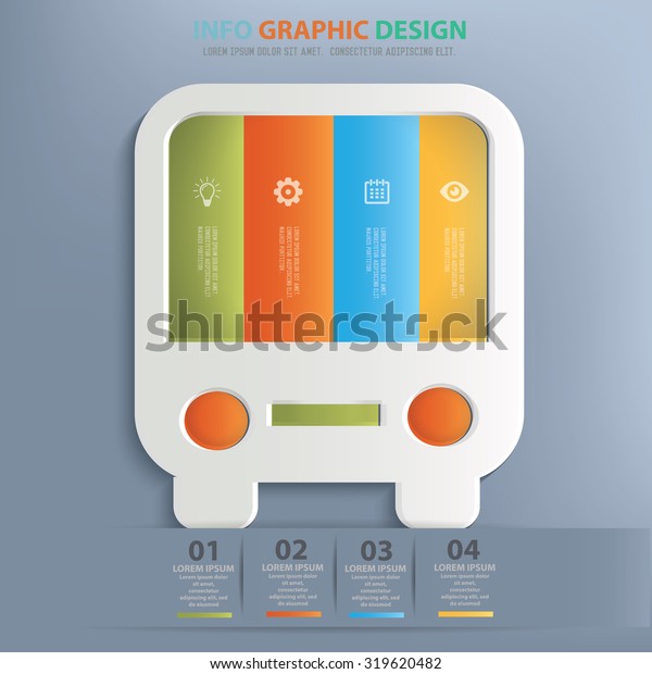 Bus info graphic\
design,clean vector