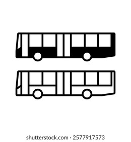 Bus iocn set. Vector illustration.