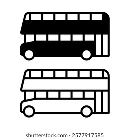 Bus iocn set. Vector illustration.