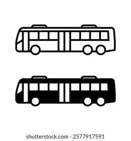 Bus iocn set. Vector illustration.