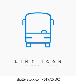 bus isolated minimal icon. bus graph line vector icon for websites and mobile minimalistic flat design.