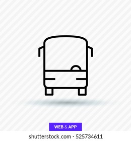 bus isolated minimal icon. road line vector icon for websites and mobile minimalistic flat design.