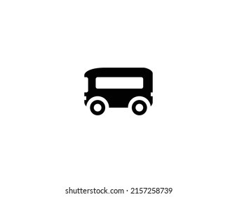 Icono de vector realista aislado de bus. Icono de ilustración del bus del acompañante
