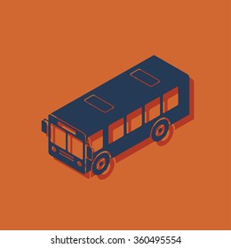bus isometric 3d icon