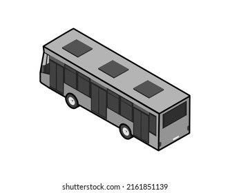 Bus isometric design icon. Vector web illustration. 3d colorful concept