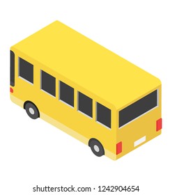 Bus isometric flat icon