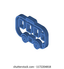 Bus isometric left top view 3D icon