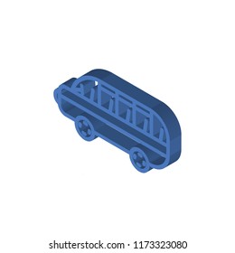 Bus isometric left top view 3D icon