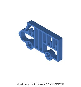Bus isometric left top view 3D icon