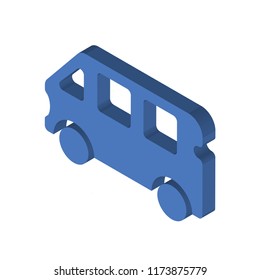 Bus isometric left top view 3D icon