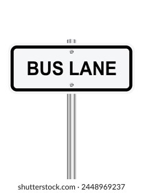 Bus Lane traffic sign on white background