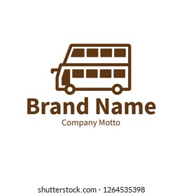 bus level logo, modern outline brand design concept, vector illustration